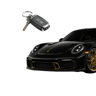 Car key handover with a Porsche 911