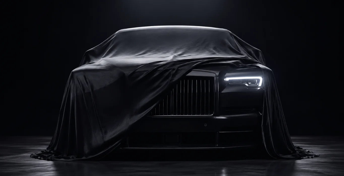 Rolls-Royce covered on display